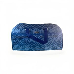 MISSONI PARFUM Extra Large Duffle Travel Bag Handles Shoulder Strap Blue Waves